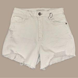Rewash Super High Rise Off White Denim Shorts
